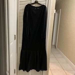 Black lace and satin dress